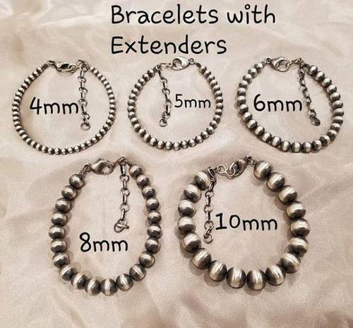 Sterling Silver Navajo Pearls Bracelets Oxidized Beads – Turquoise925