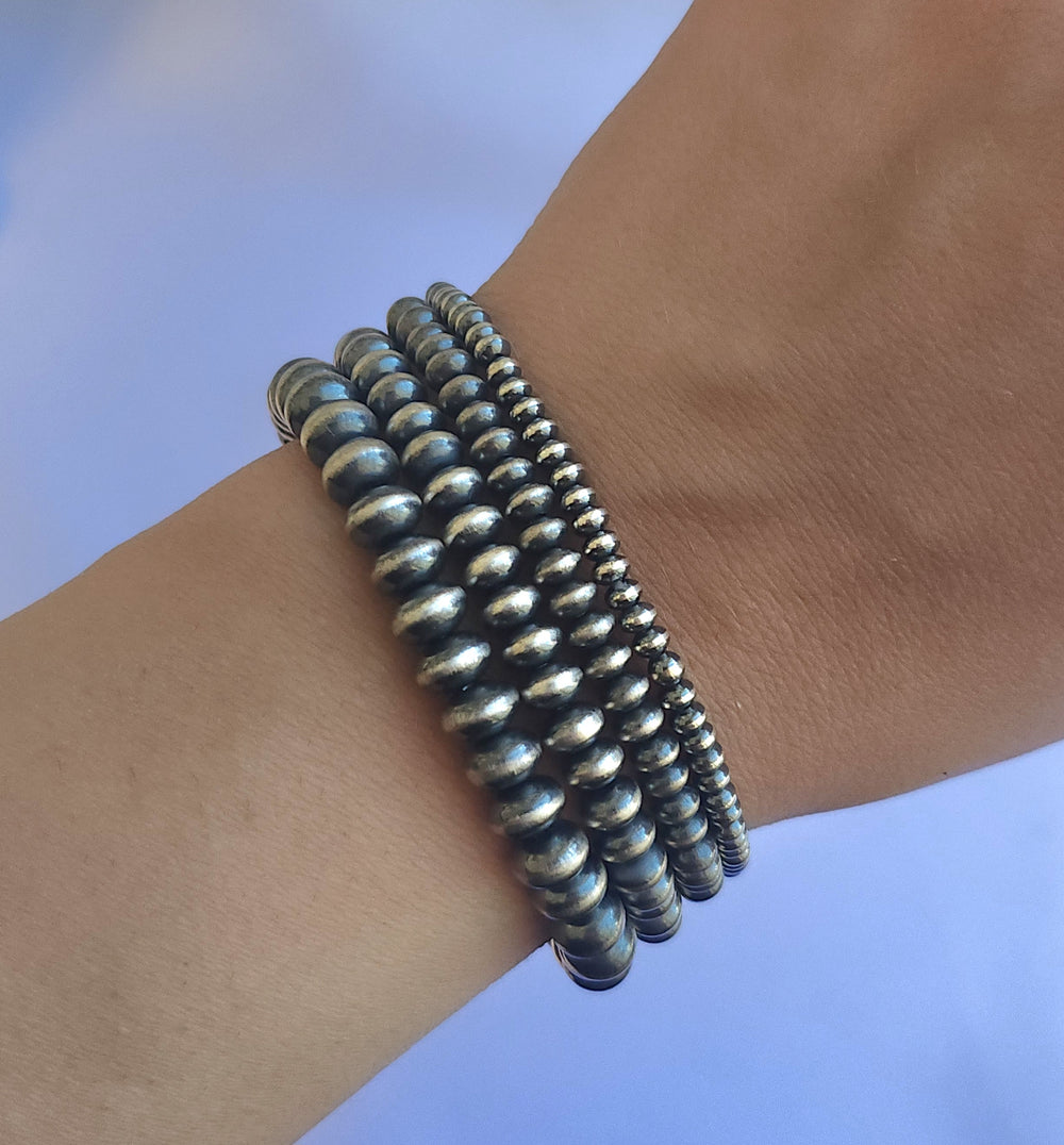 Navajo Pearl Bracelet Handmade in Sterling Silver 7 1/2