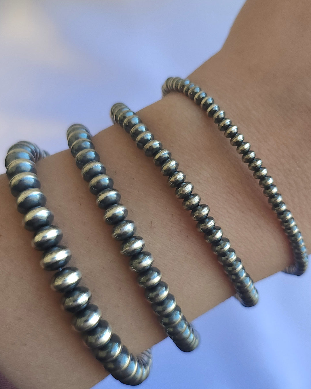 Sterling Silver Desert Pearls Saucer Beaded Bracelets – Turquoise925